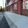 Progress on the eastern side of North Bridge Street working towards the Wheatsheaf junction.