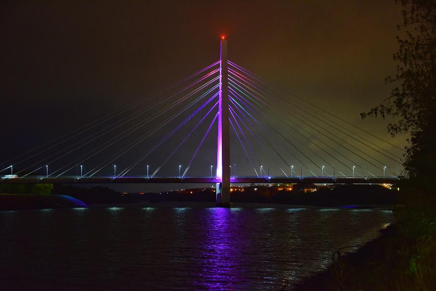 Northern Spire Rainbow Northern Spire lit up rainbow colours
