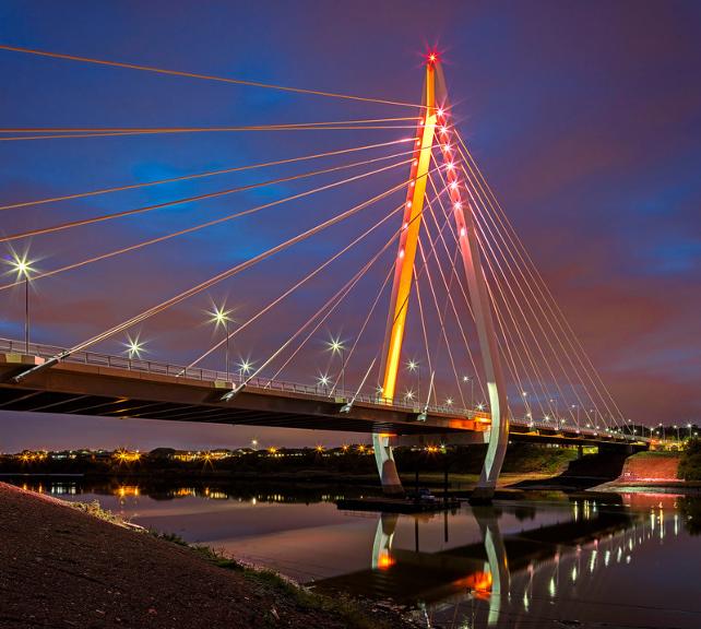 Northern Spire lit up