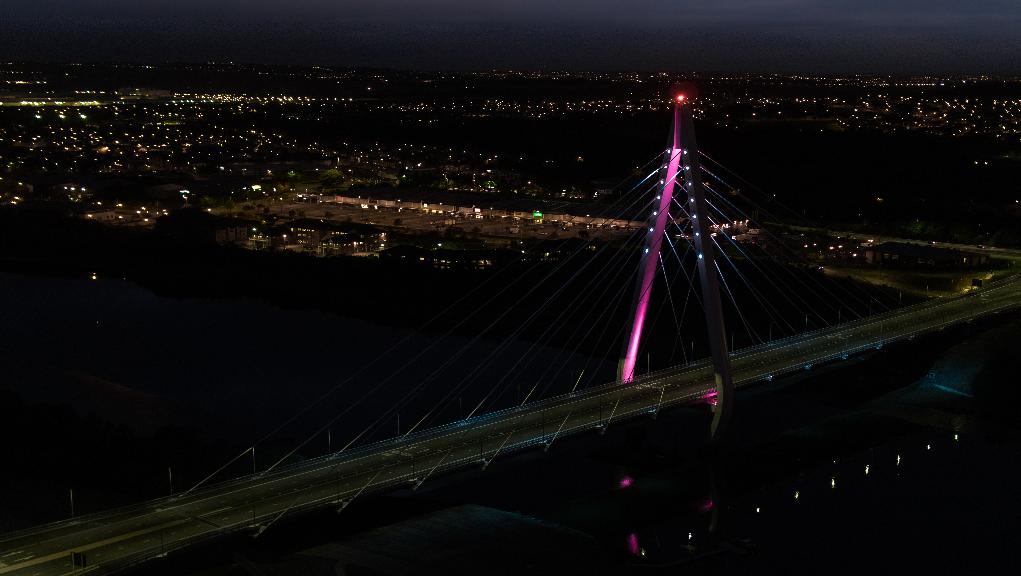Northern Spire (lit purple) again.. Northern Spire (lit purple)again..