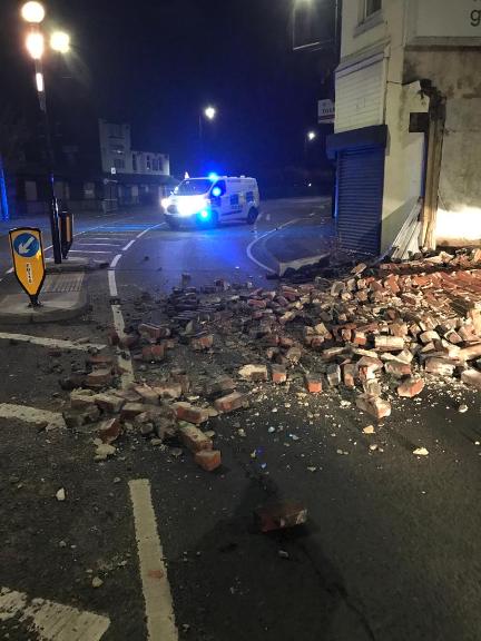 Storm Dudley - collapsed wall in Hendon Storm Dudley - collapsed wall in Hendon