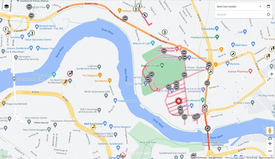 stadium road map