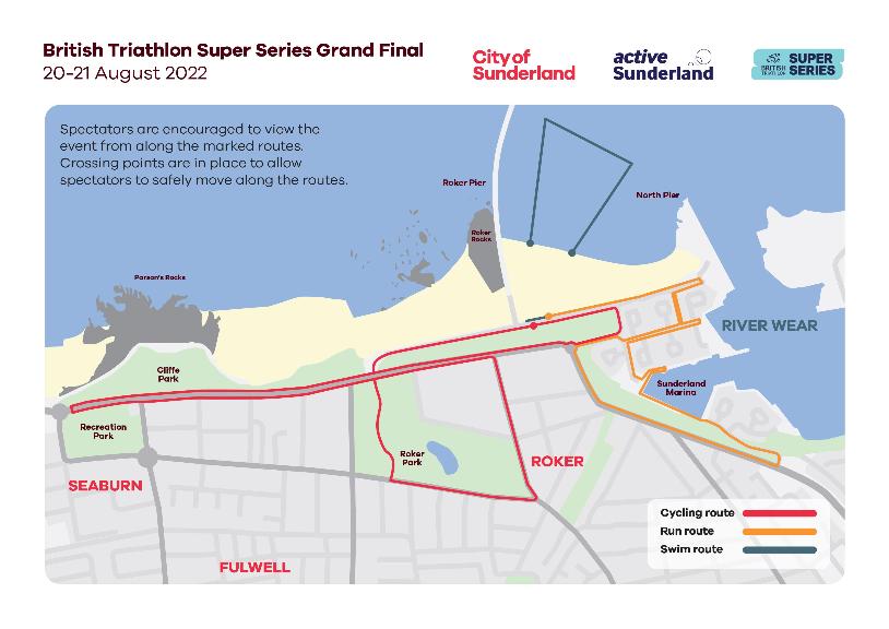 British Triathlon Super Series Grand Final Spectator Map