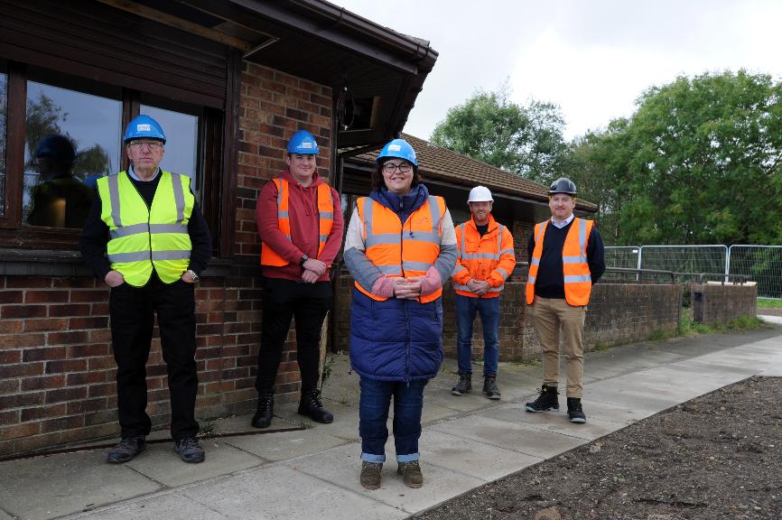 Cllr Claire Rowntree, Cllr Iain Scott and cllr James Blackburn on a site visit to Elemore Country Park