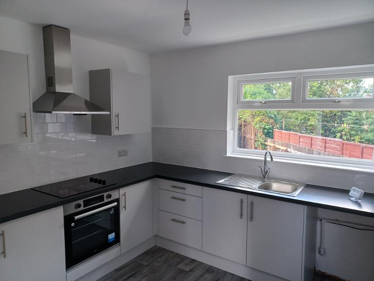 Empty home renovated kitchen