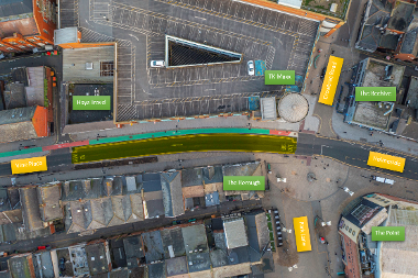 Holmeside Bus Gate aerial view