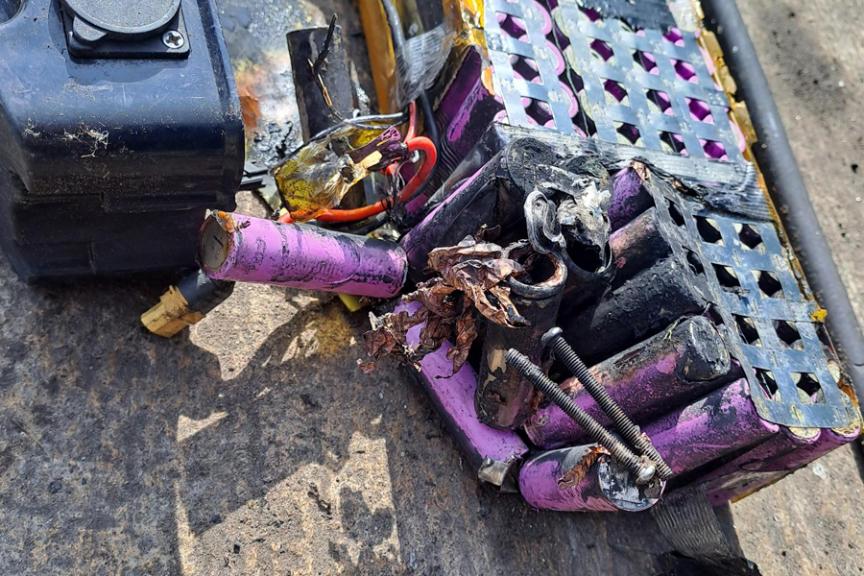 Large battery burnt out