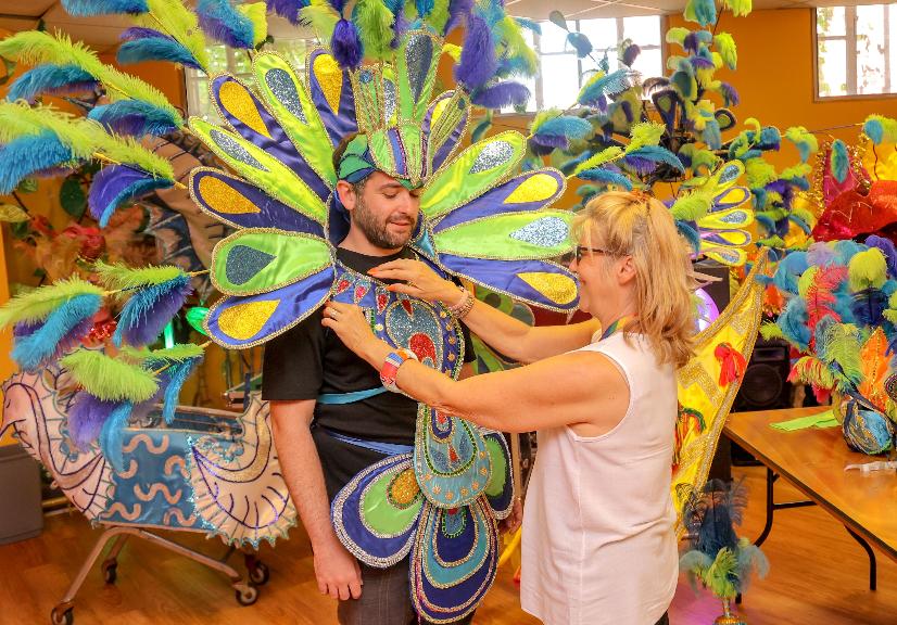 Women's Rugby World Cup Creative Seed costumes for the community fan parade