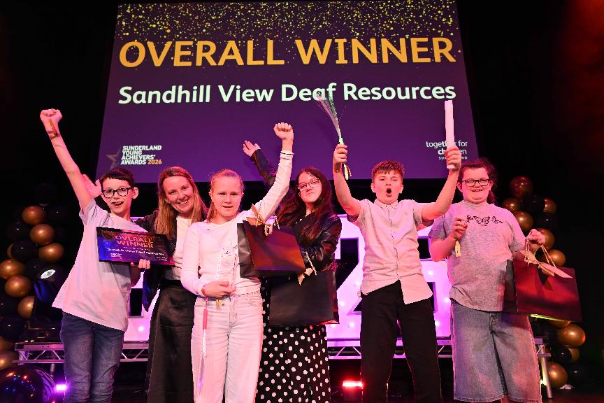Sandhill View Deaf Resource group overall winners of Sunderland Young Achievers Awards 2026